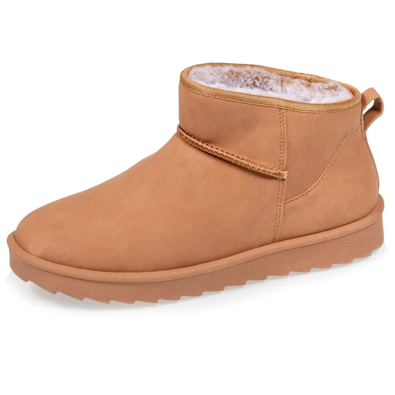 Bottines Femme imitation fourrure Camel