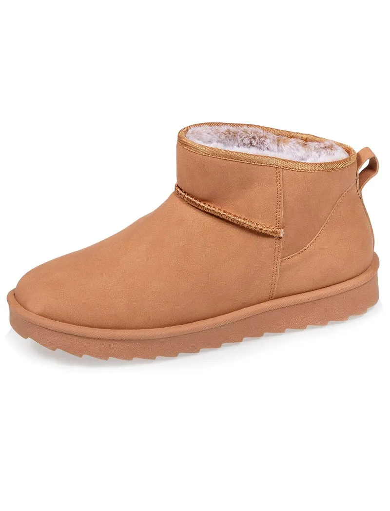 Bottines Femme imitation fourrure Camel