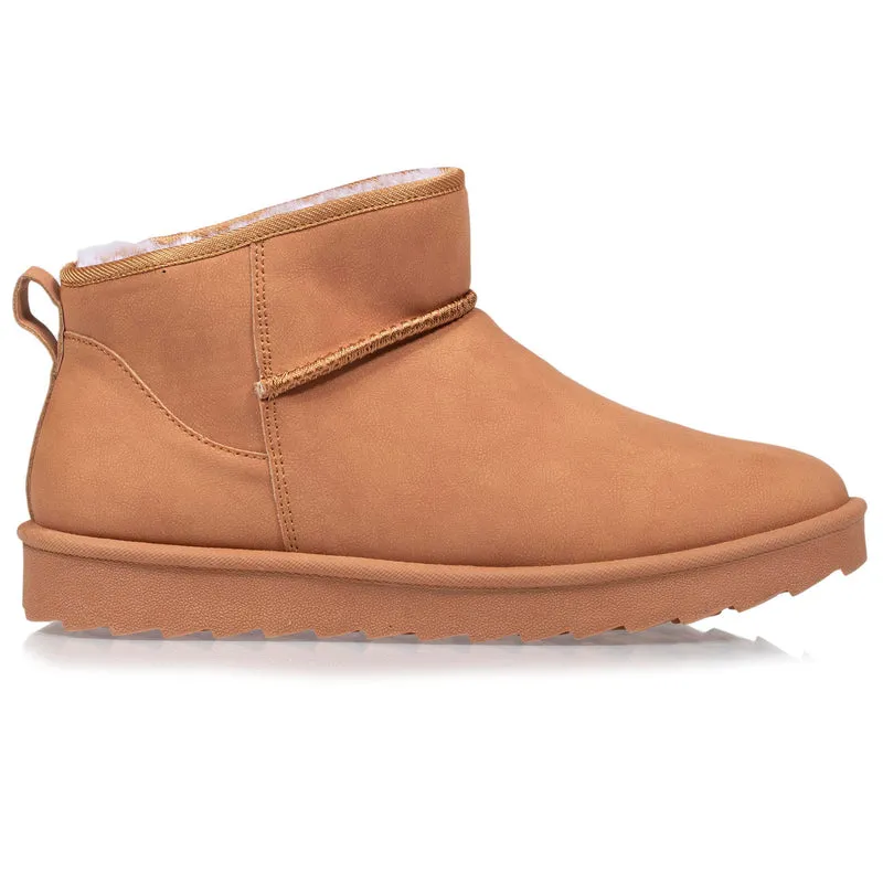 Bottines Femme imitation fourrure Camel