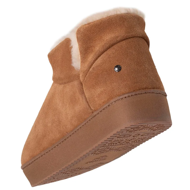 Chaussons bottillons cuir Femme Camel