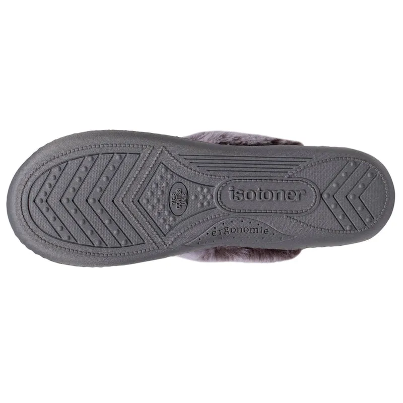 Chaussons mules Femme Gris chat fantaisie