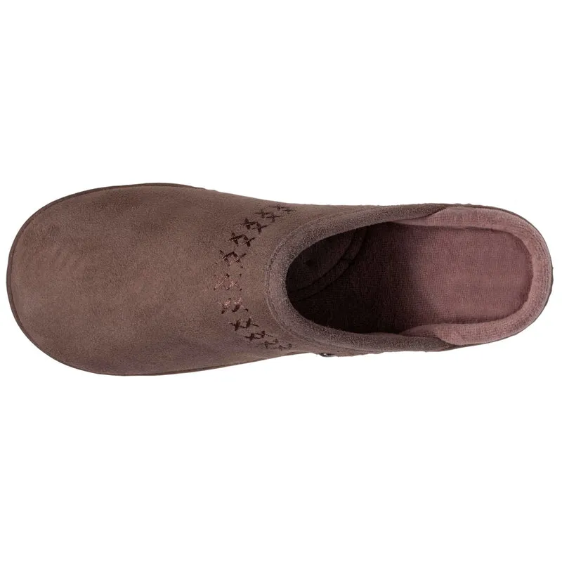 Chaussons mules cuir Femme Taupe