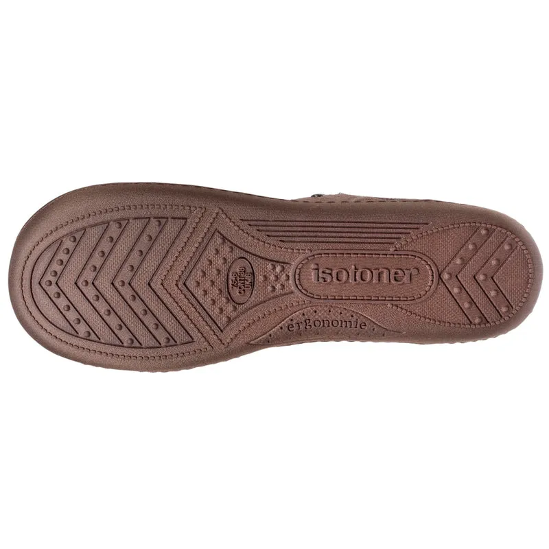 Chaussons mules cuir Femme Taupe