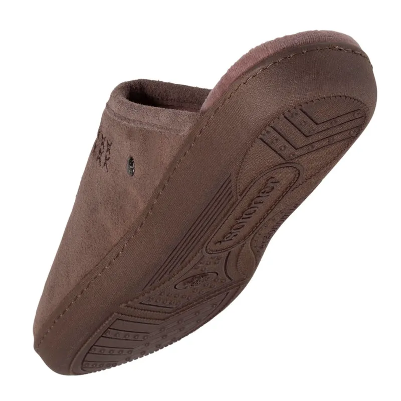 Chaussons mules cuir Femme Taupe