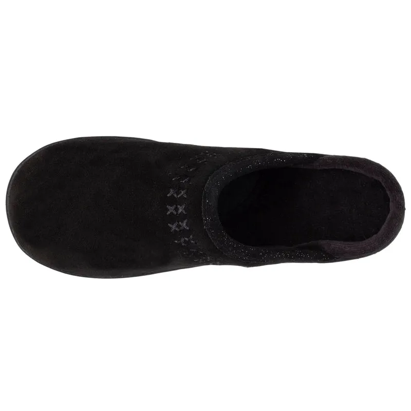 Chaussons mules cuir Femme Noir