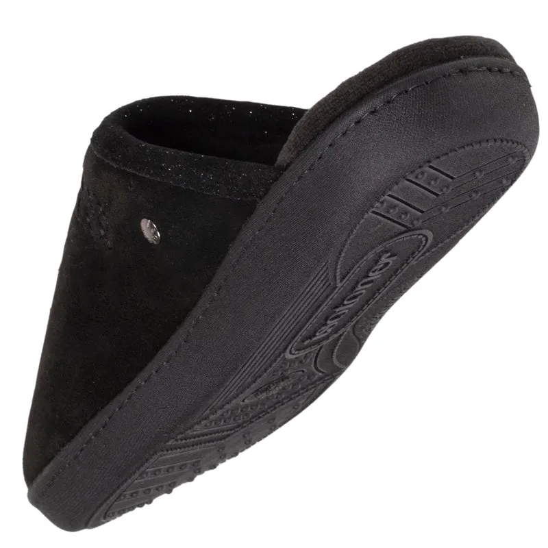 Chaussons mules cuir Femme Noir