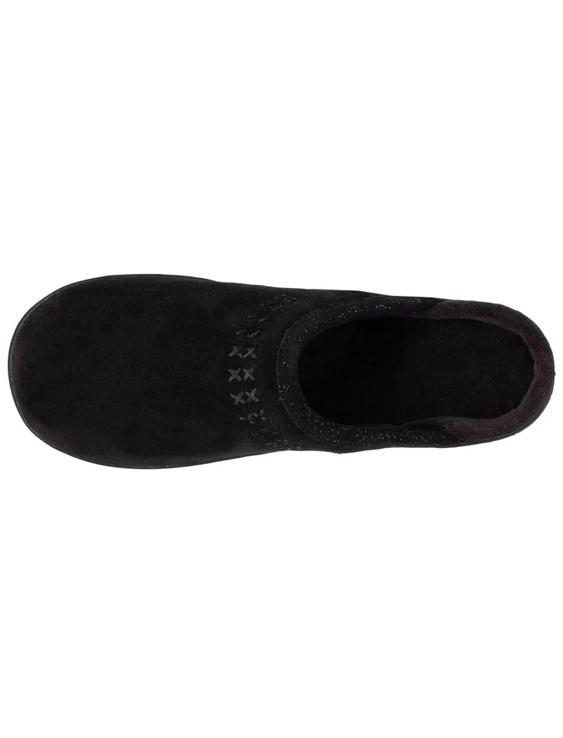 Chaussons mules cuir Femme Noir