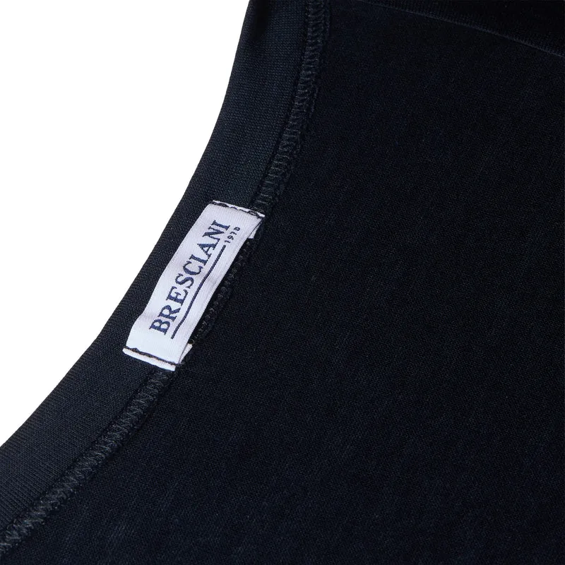 T-shirt col V - Bleu - Coton
