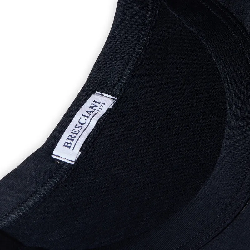 T-shirt col rond - Bleu - Coton