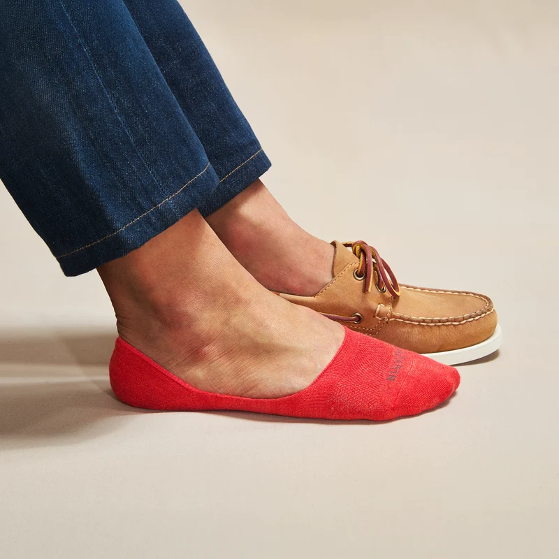 Chaussettes invisibles | Rouge - Mocassin