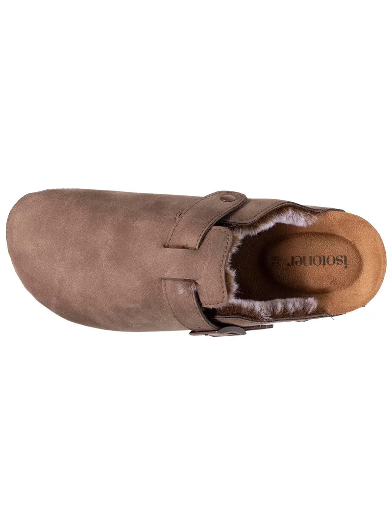 Sabots fourrés Femme Taupe