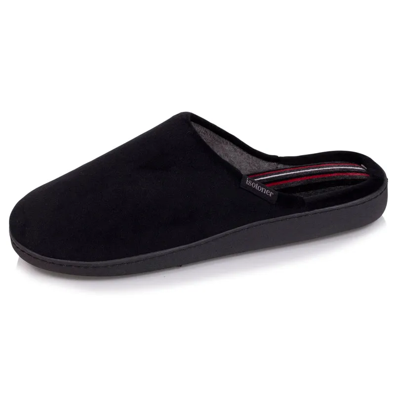 Chaussons mules Homme Noir intérieur rayures