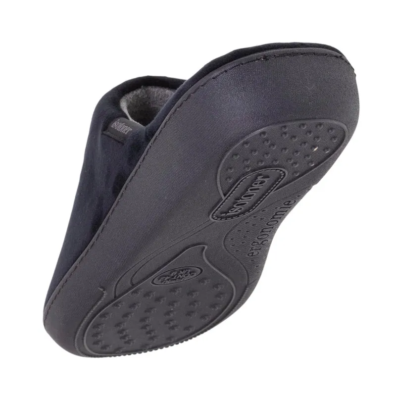 Chaussons mules Homme Noir intérieur rayures