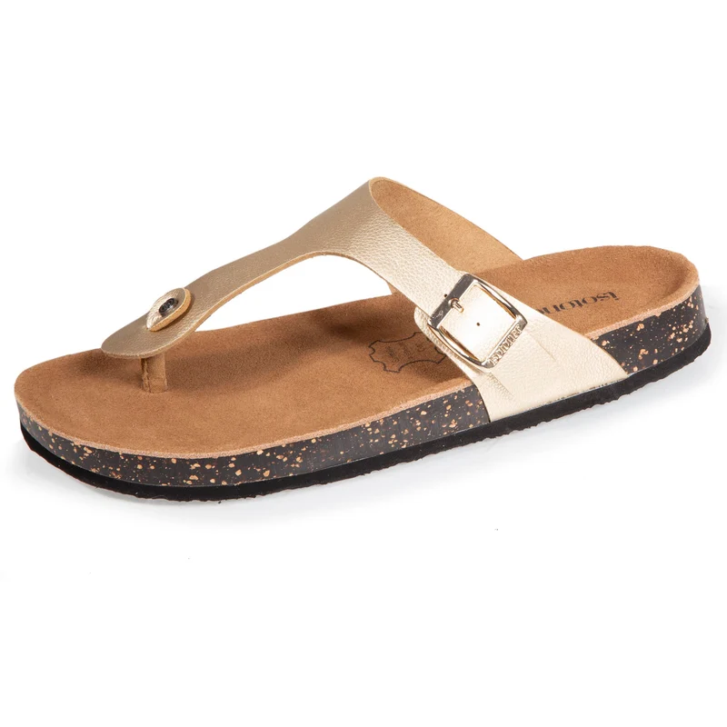 Mules sandales Femme Bride Doré