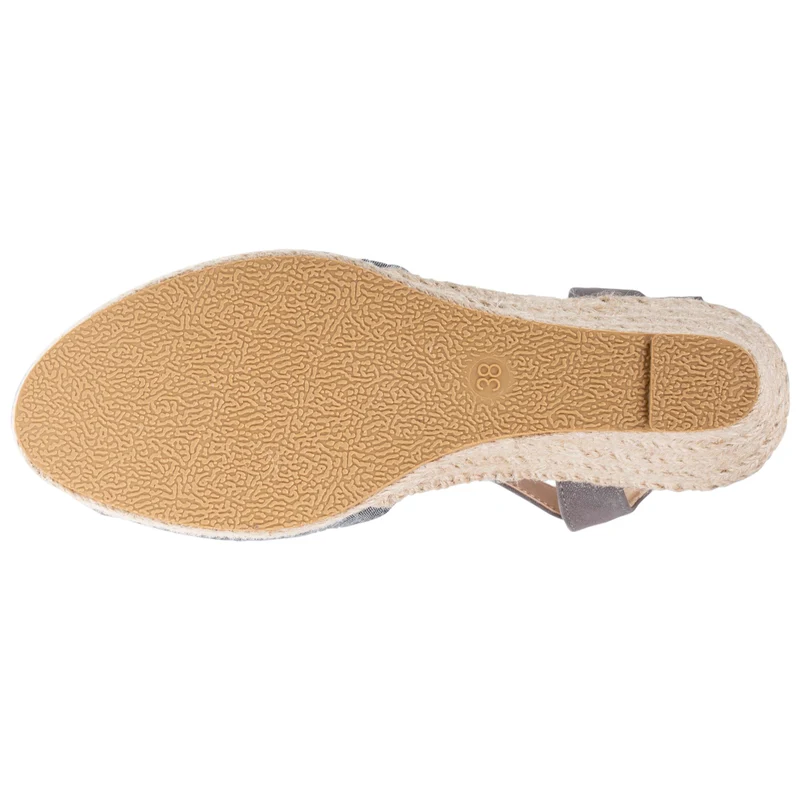 Espadrilles fermées Femme talon corde Grise