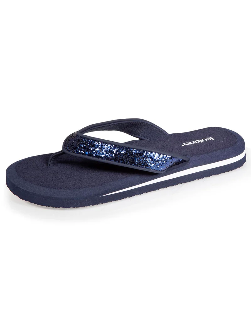 Tongs Femme confort YOGA à perles Marine