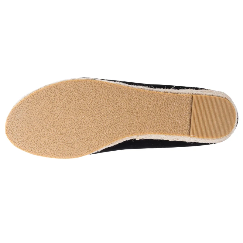 Ballerines Femme talon corde compensé Noir