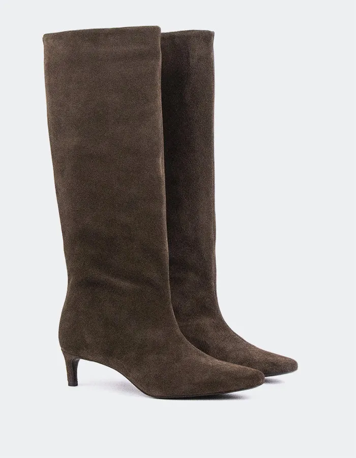 Raissa Dark Brown Suede