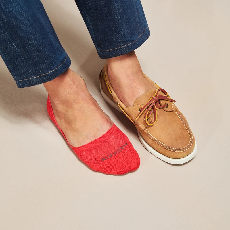 Chaussettes invisibles | Rouge - Mocassin