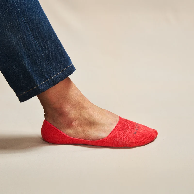 Chaussettes invisibles | Rouge - Mocassin