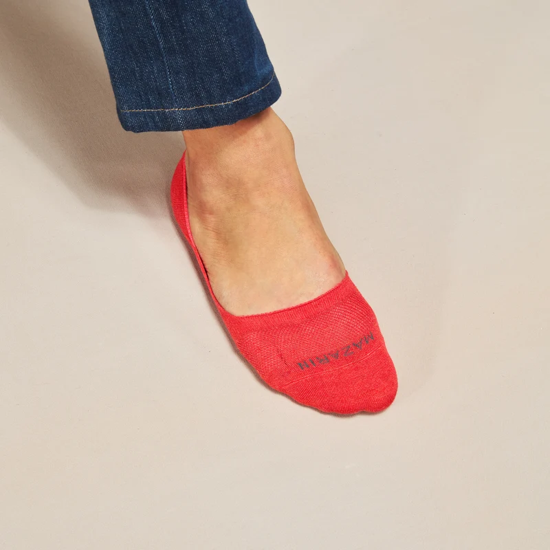 Chaussettes invisibles | Rouge - Mocassin