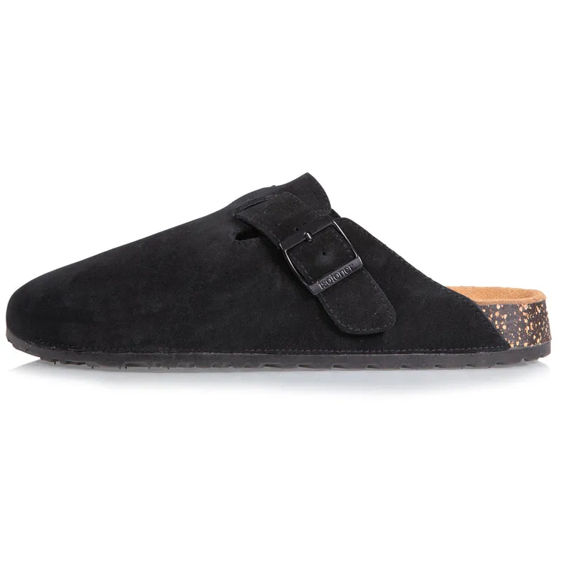 Mules sabots cuir Homme Noir