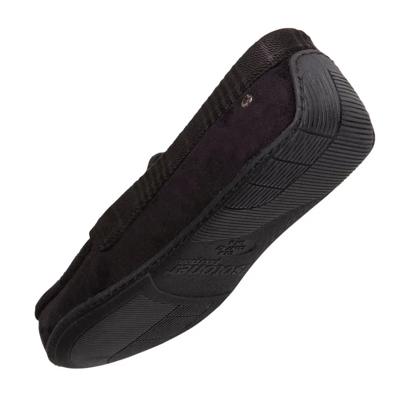 Chaussons mocassins Homme Noir tartan