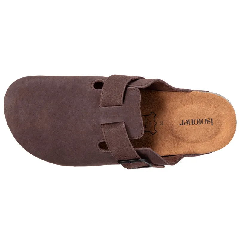 Mules sabots cuir Homme Chocolat