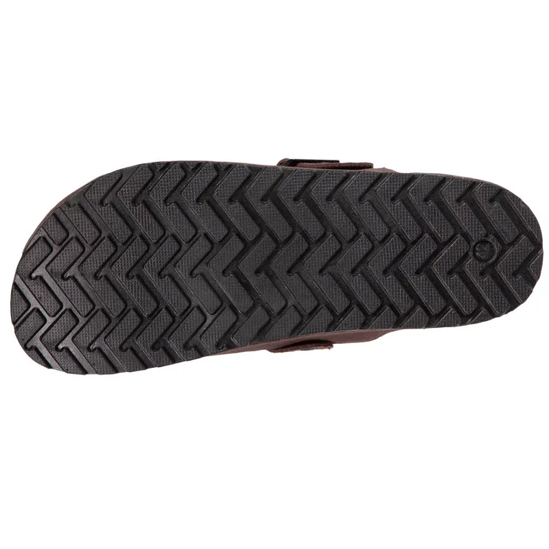 Mules sabots cuir Homme Chocolat