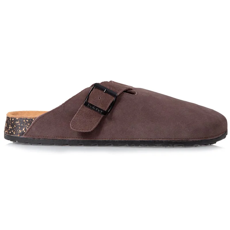 Mules sabots cuir Homme Chocolat