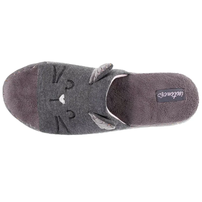 Chaussons sandales Femme 3D Gris chiné foncé
