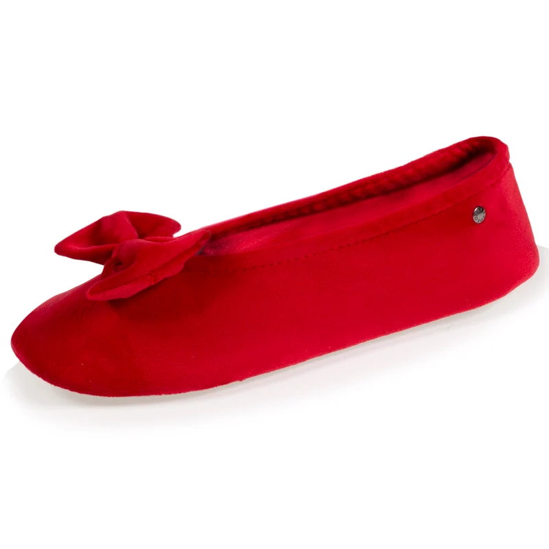 Chaussons ballerines Femme Grand Nœud Rouge