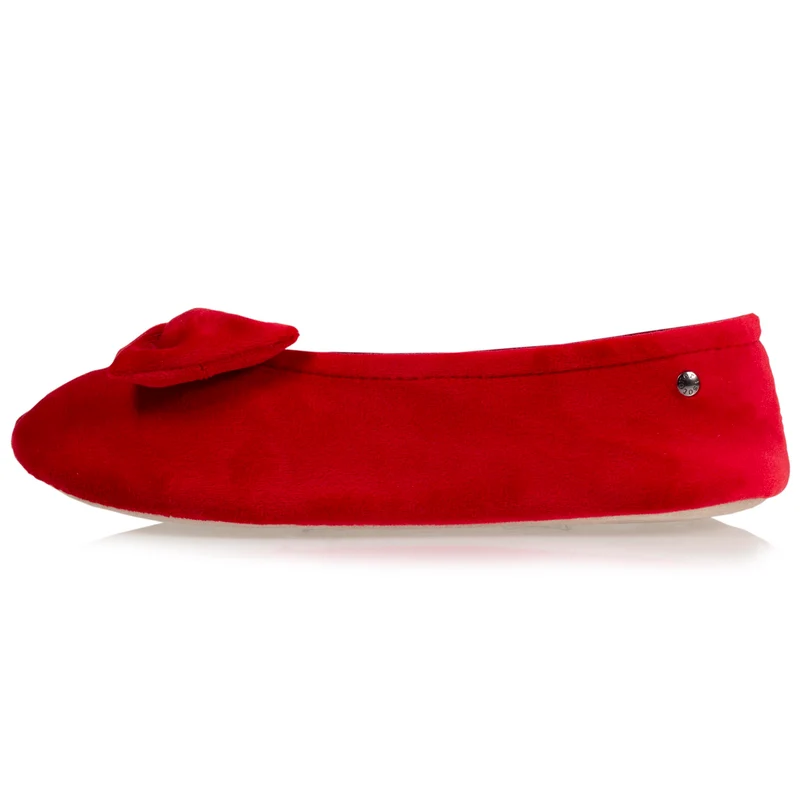 Chaussons ballerines Femme Grand Nœud Rouge