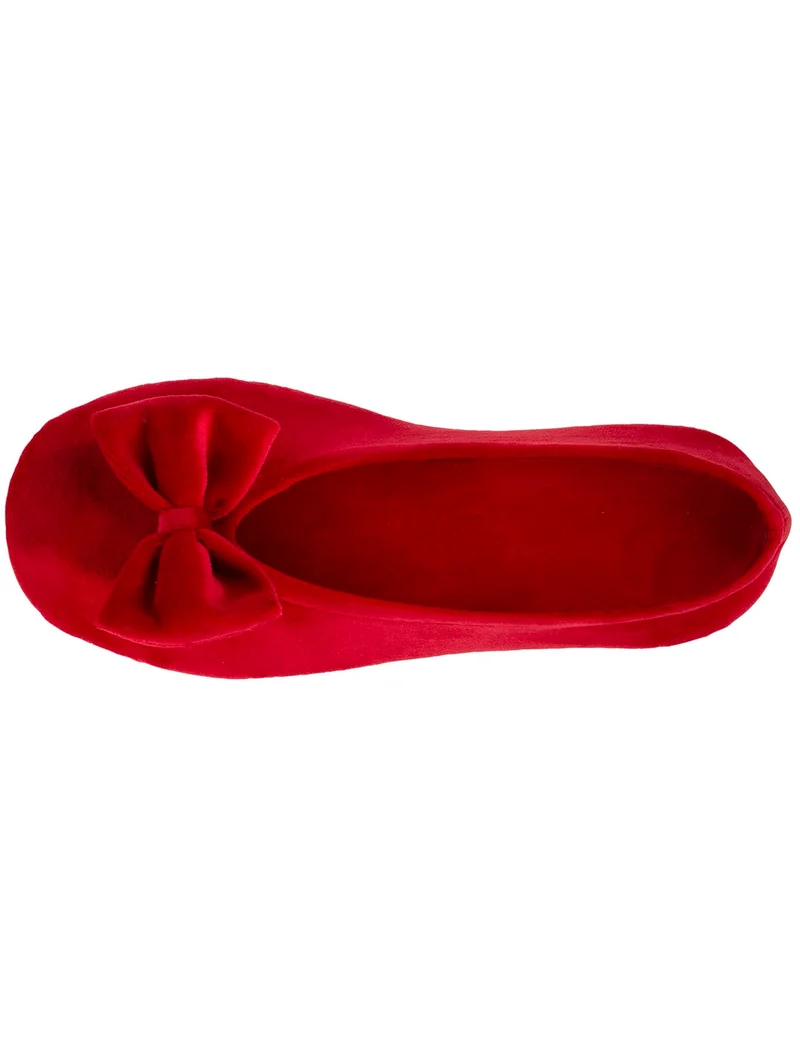 Chaussons ballerines Femme Grand Nœud Rouge