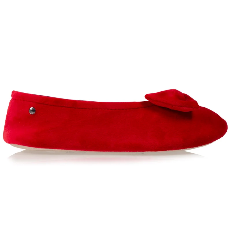 Chaussons ballerines Femme Grand Nœud Rouge