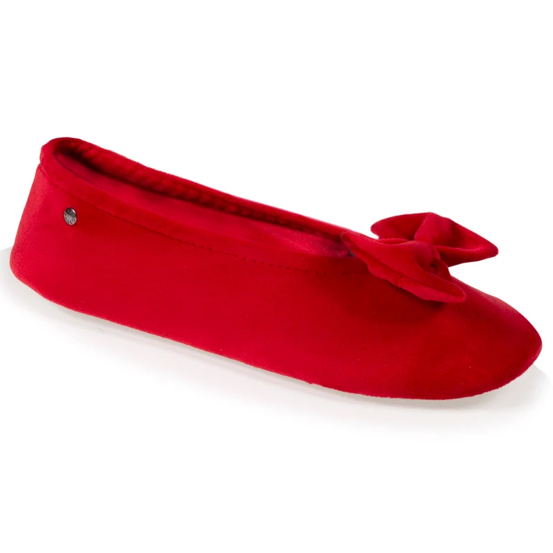 Chaussons ballerines Femme Grand Nœud Rouge