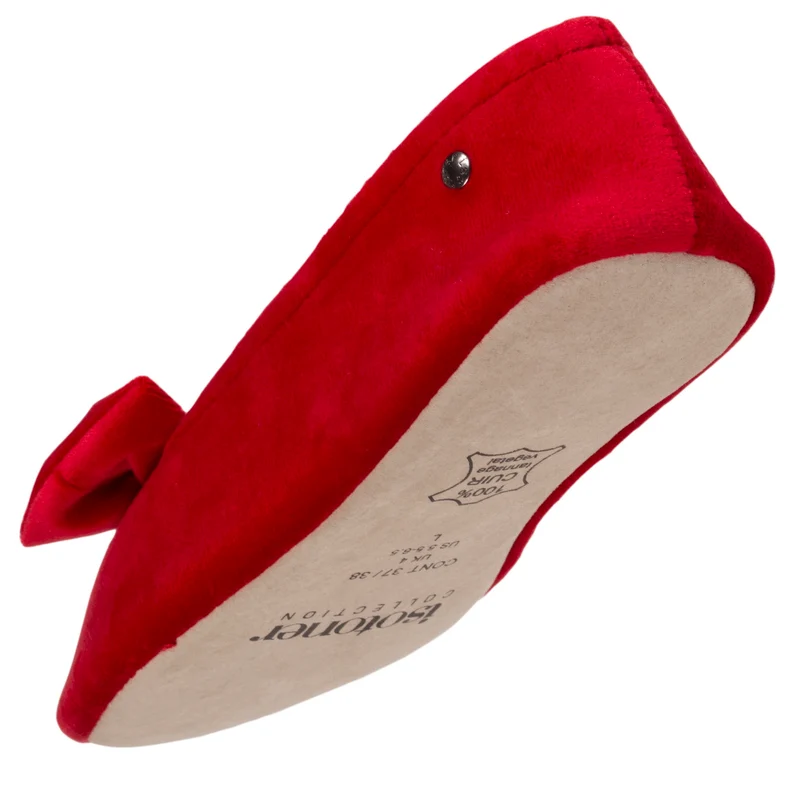 Chaussons ballerines Femme Grand Nœud Rouge