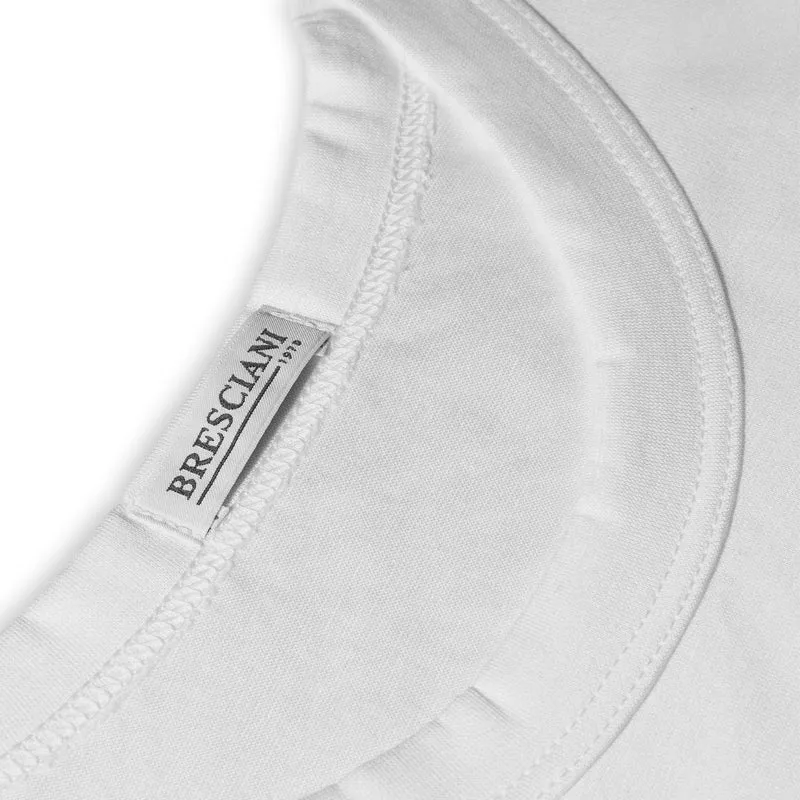 T-shirt col rond - Blanc - Coton