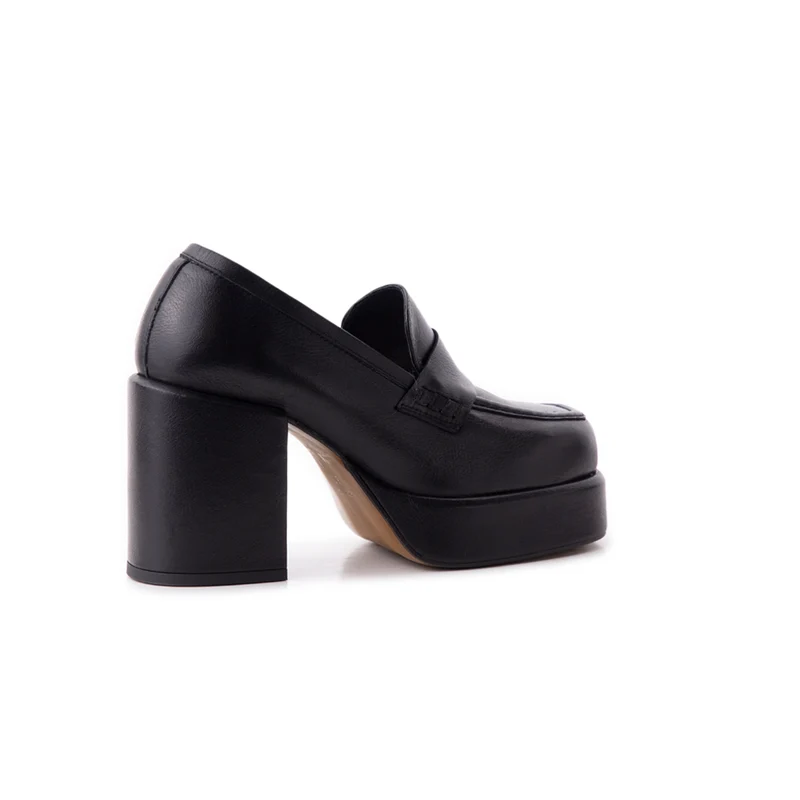 Soria Black Leather Covered