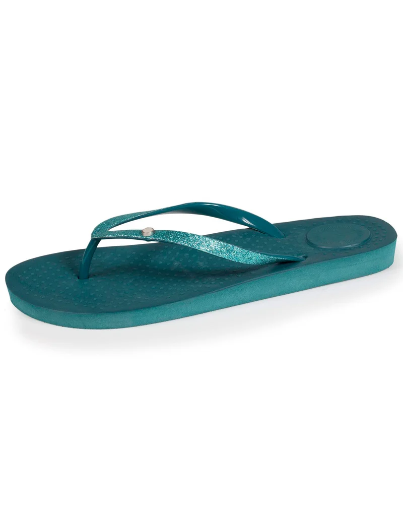 Tongs Femme unie vert canard
