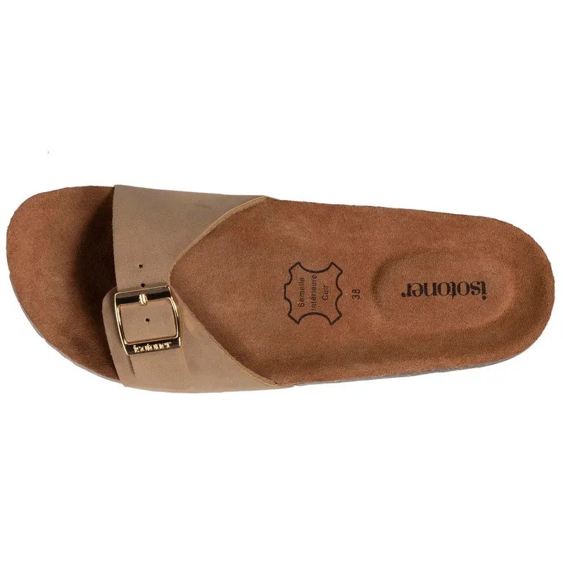 Mules Sandales Femme simple bride Taupe