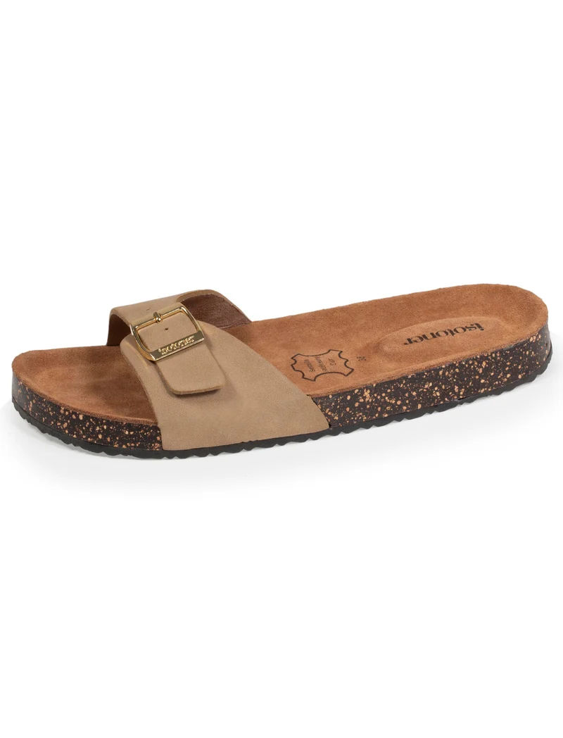 Mules Sandales Femme simple bride Taupe