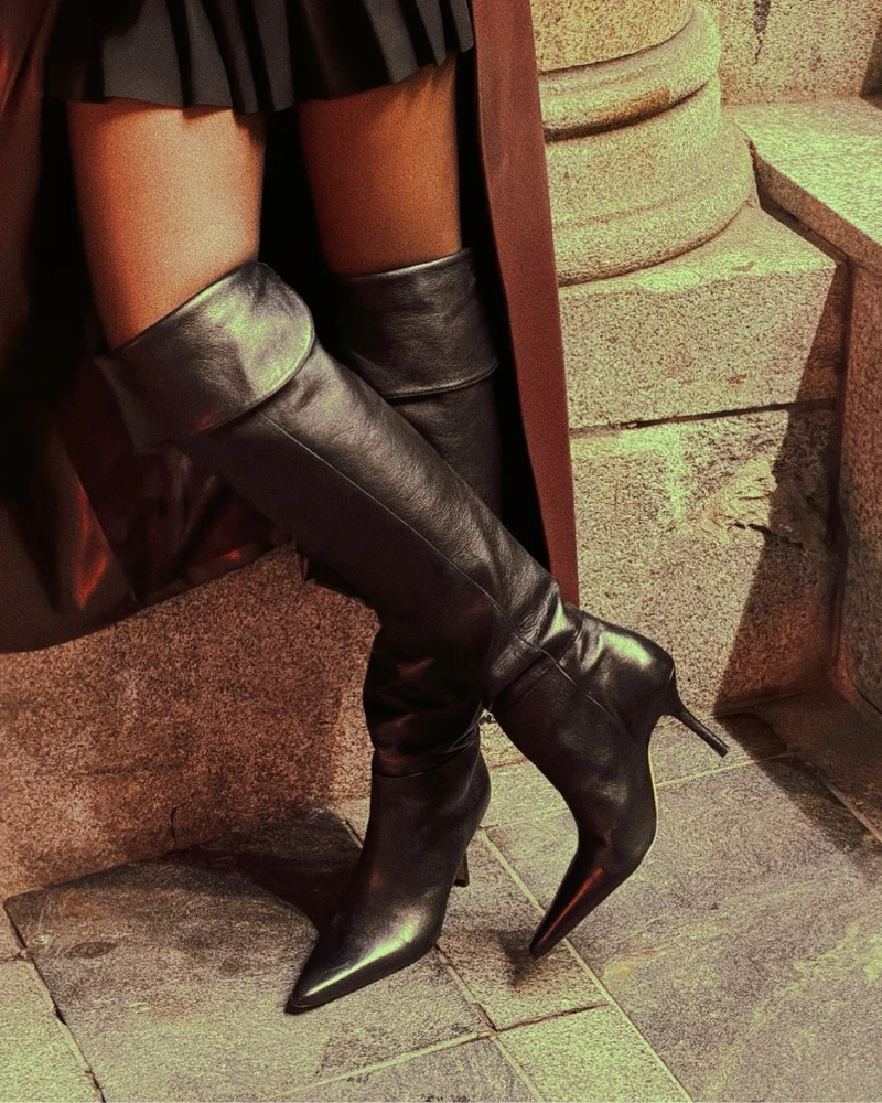 Hazley Black Leather