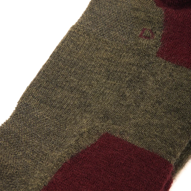 Mi-Bas | Kaki & Bordeaux - Laine