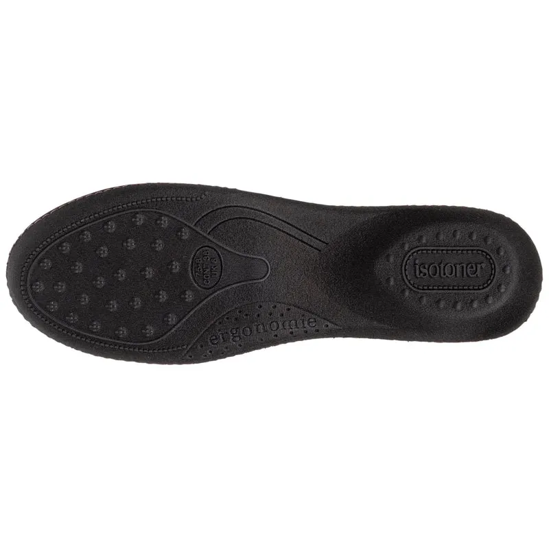 Chaussons ballerines talon Femme Noir Pois