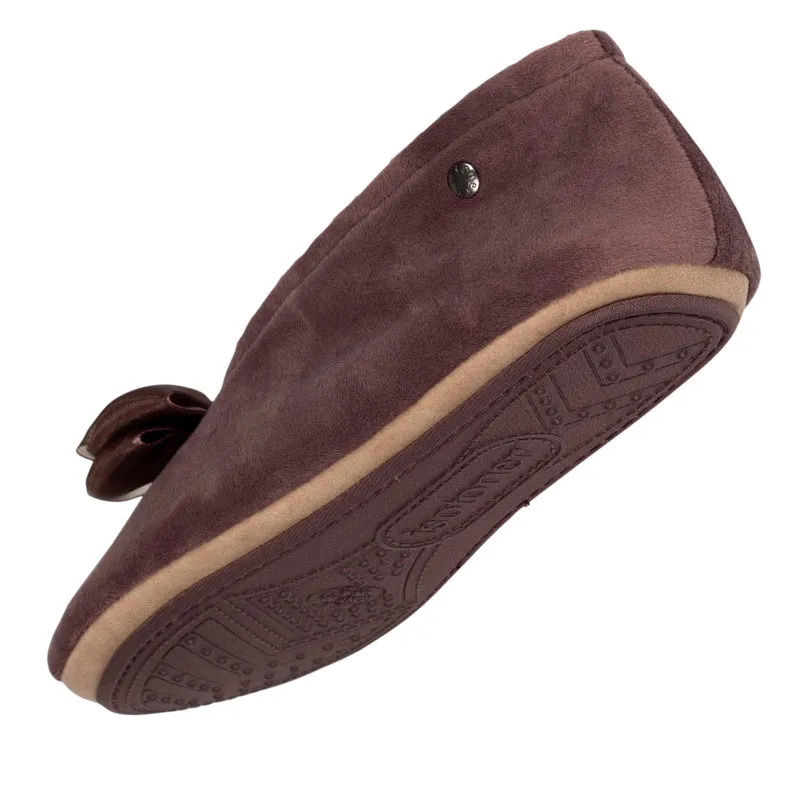 Chaussons ballerines Femme Nœud Taupe rose