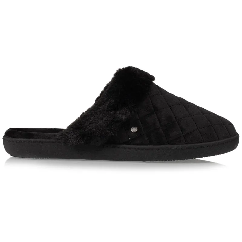 Chaussons mules Femme matelassé Noir