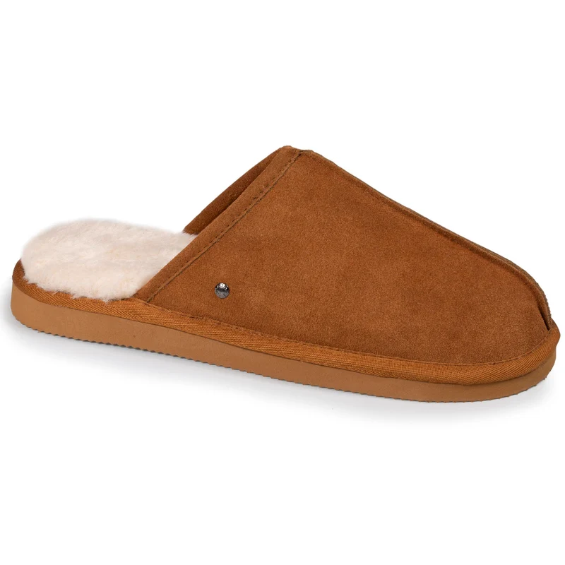 Chaussons mules Homme Cuir Camel