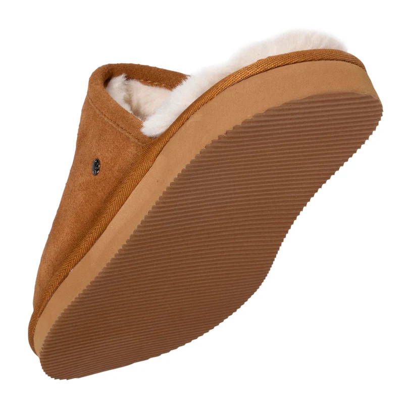 Chaussons mules Homme Cuir Camel