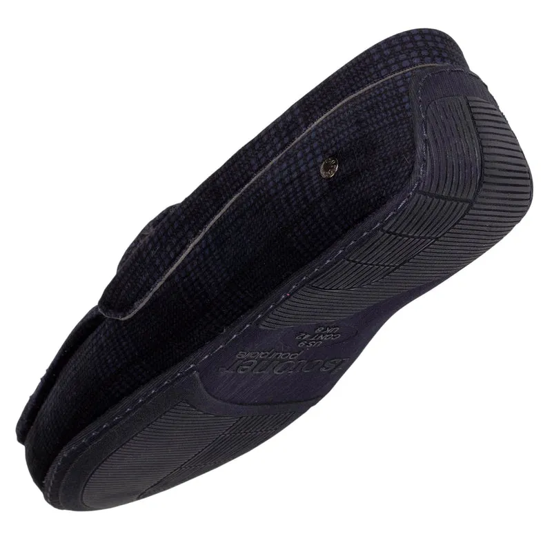 Chaussons mocassins Homme carreaux Marine